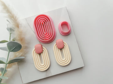 HIGH DIFFICULTY: Oblong Ribbed Shaped Hallow Polymer Clay Cutter • Fondant Cutter • Cookie Cutter